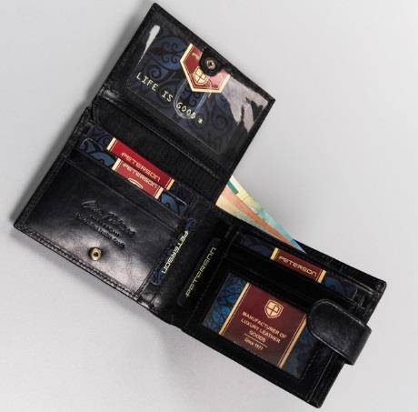 Portfel Męski PETERSON 22301L VT E 2565 BLACK RED