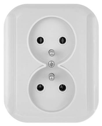 Gniazdo Topaz PT-6TB PODWÓJNE Białe 0 z uzie
