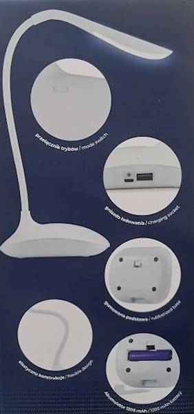 Lampka biurkowa LB1 80ml 3w Biała USBmicro W-06255