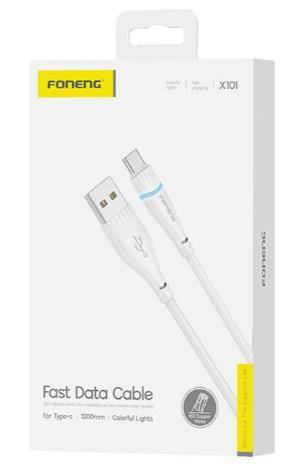 Kabel FONENG X101 TYP C -C 1.2m 60W BIAŁY 