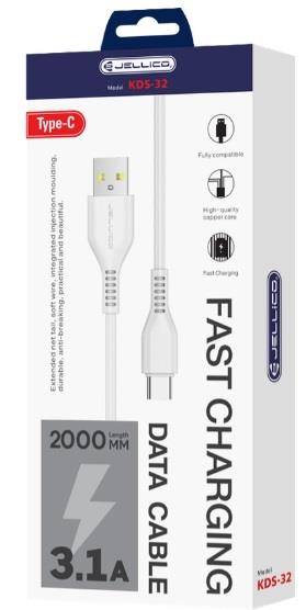 Kabel JELLICO KDS-32 USB  TYP-C 1.0m 3.1A FAST BIA