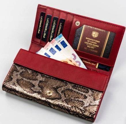 Portfel Damski PETERSON BS 411 0414 SNAK RED