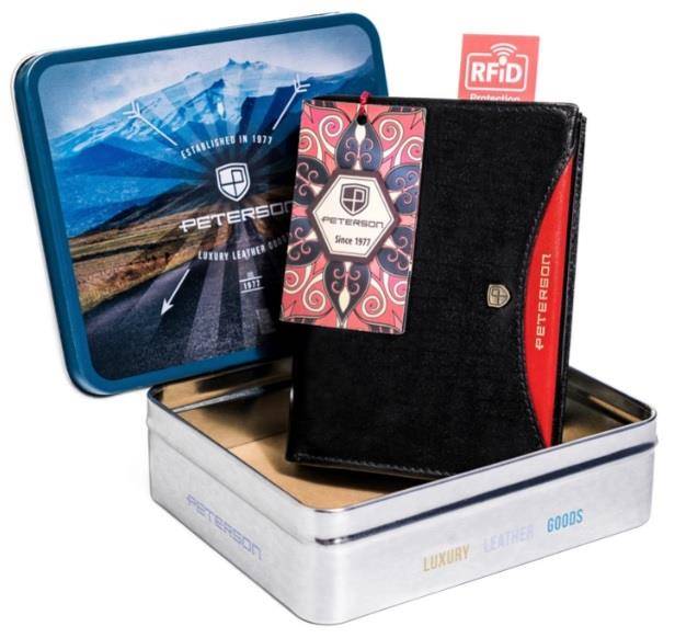 Portfel Męski PETERSON PTN 348 01 5927 BLACK RED