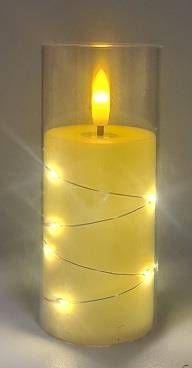 Znicz elek. Świeczka 12cm przezr KREM LED /12/