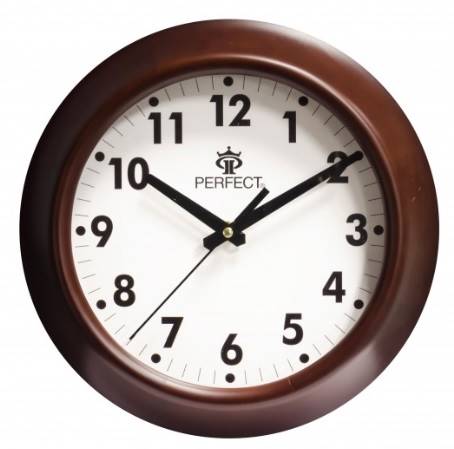 Zegar Ścienny PF WD0031 BRĄZ JASN DREWNO - Skokowy