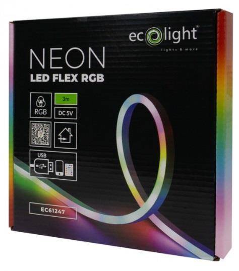 Taśm LED EcoLight NEON RGB 5V 5M PILOT EC 61640