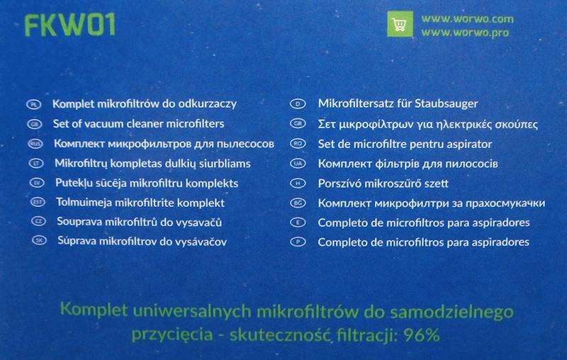 WORWO KPL. MIKROFILTRÓW UNIWERSALNYCH FKW-01