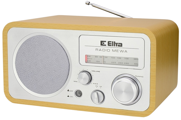 ELTRA RADIO MEWA srebrne, drewno jasne