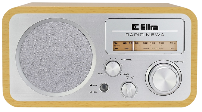 ELTRA RADIO MEWA srebrne, drewno jasne