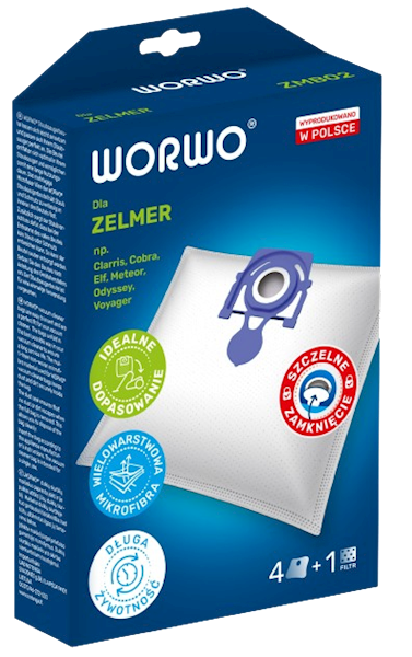 WORWO WORKI ZELMER ZMB-02 niebieski 1 kpl = 4 szt.