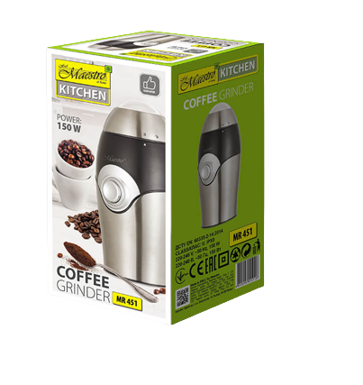 MAESTRO MŁYNEK DO KAWY MR-451 INOX 150W 50g