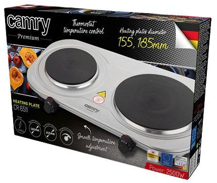 CAMRY KUCHENKA ELEKTRYCZNA CR-6511 2-PŁYTOWA 2500W