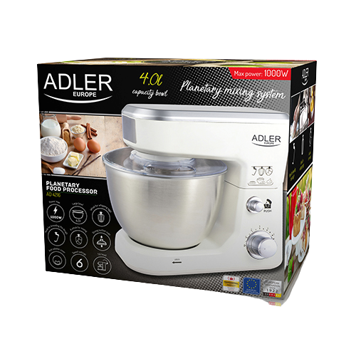 ADLER ROBOT PLANETARNY AD-4216 1000W misa 4L biały