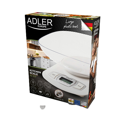 ADLER WAGA KUCHENNA AD-3137 miska, 5kg, biała