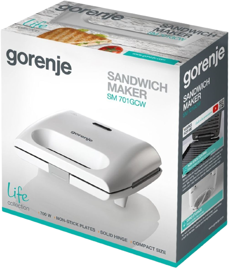 GORENJE GRILL ELEKTRYCZNY SM-701GCW 700W biały