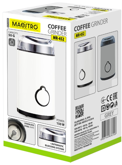 MAESTRO MŁYNEK DO KAWY MR-452 biały