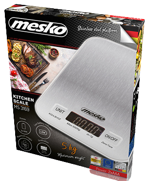 MESKO WAGA KUCHENNA MS-3169 5kg, INOX/biała
