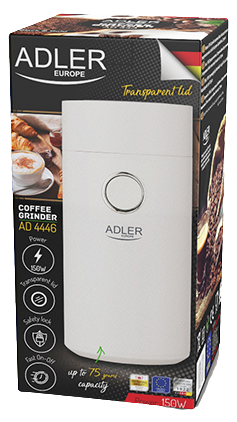 ADLER MŁYNEK DO KAWY AD-4446ws biało-srebrny