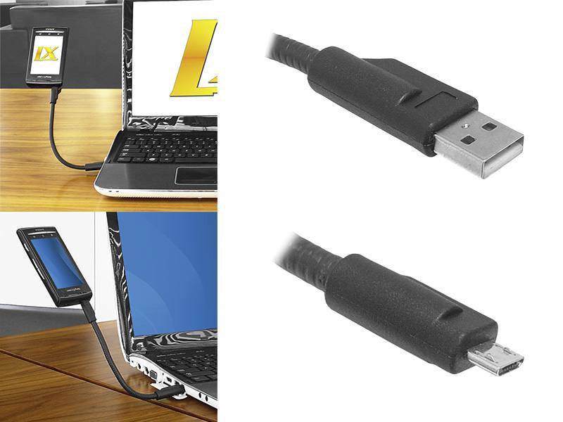 LTC KABEL USB-micro USB LX-8355 0,45m sztywny