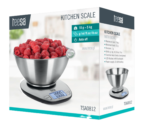 TEESA WAGA KUCHENNA TSA-0812 miska, 5kg, INOX 