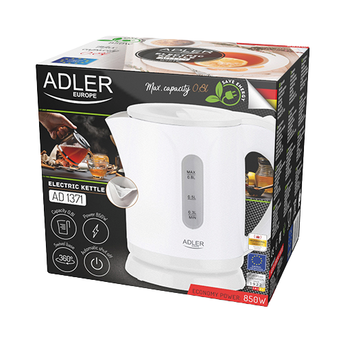 ADLER CZAJNIK AD-1371W 0,8L 850W biały