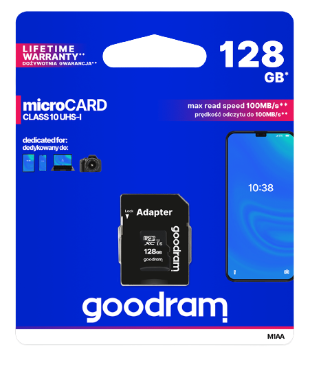 GOODRAM KARTA mikro SD 128GB + adapter