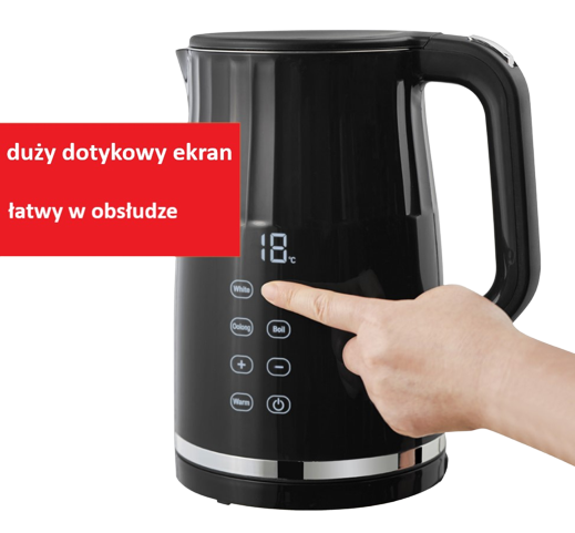 MAESTRO CZAJNIK MR-039 1,7L 2200W INOX, wyświetlacz, sterowanie