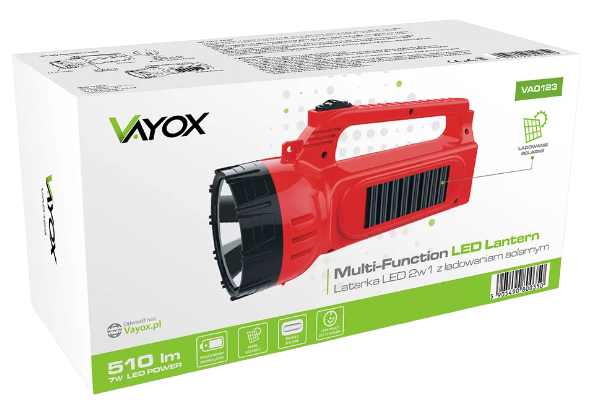 VAYOX LATARKA VA-0123 LED akumulator solar 