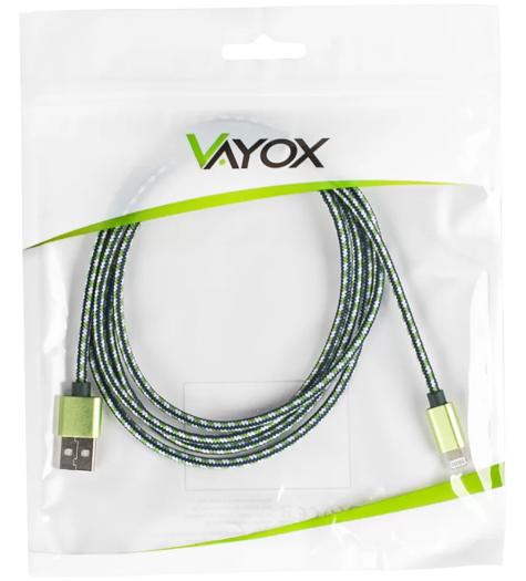 VAYOX KABEL USB-IPHONE 1,5M VA-0147 zielony