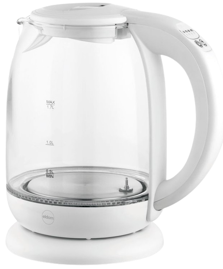 ELDOM CZAJNIK C-510B 1,7L 2200W szklany regulacja temp. biały