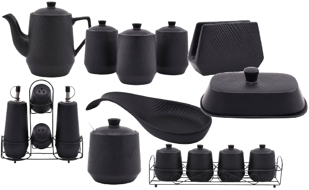 MAESTRO MR-20001-04S BLACK sól pieprz oliwa ocet