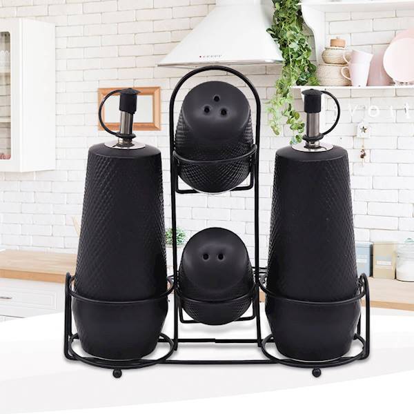 MAESTRO MR-20001-04S BLACK sól pieprz oliwa ocet