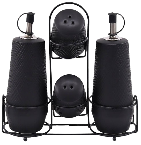MAESTRO MR-20001-04S BLACK sól pieprz oliwa ocet