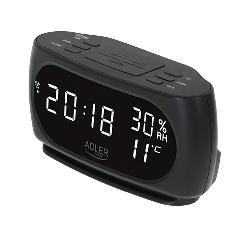 ADLER BUDZIK AD-1186 LED, temp. wilgotność, czarny