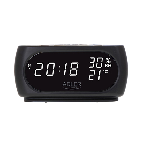 ADLER BUDZIK AD-1186 LED, temp. wilgotność, czarny
