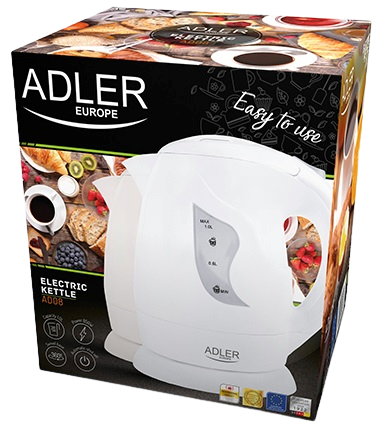 ADLER CZAJNIK AD-08 1L 850W biały