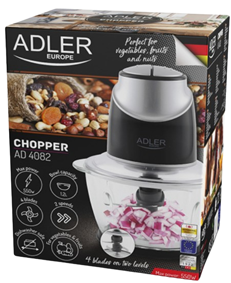ADLER ROZDRABNIACZ ZE SZKLANĄ MISĄ AD-4082