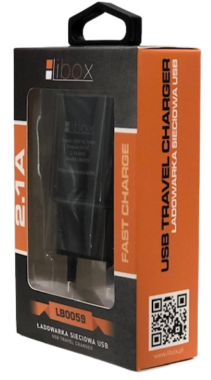 LIBOX ŁADOWARKA SIECIOWA 1xUSB 2,1A LB-0059
