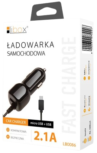 LIBOX ŁADOWARKA SAMOCHODOWA LB-0086 5V 2,1A 