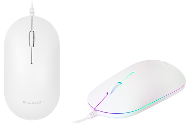 BLOW MYSZ OPTYCZNA MP-60 biała, podświetlenie LED
