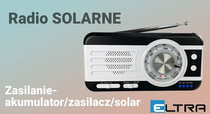ELTRA RADIO SOLARNE BIWAK latarka, USB, powerbank