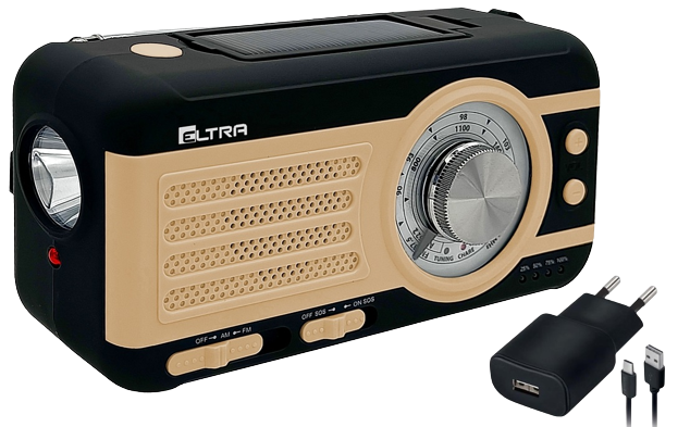 ELTRA RADIO SOLARNE SAHARA latarka, USB, powerbank