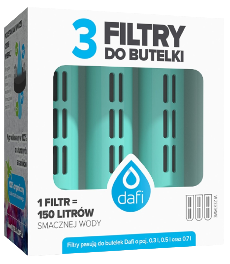 DAFI 3 filtry do butelki filtrującej mięta
