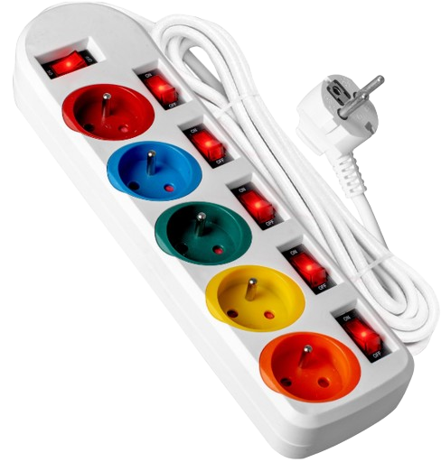 VAYOX PRZEDŁUŻACZ VA-0257 5GN 2m biały/kolor