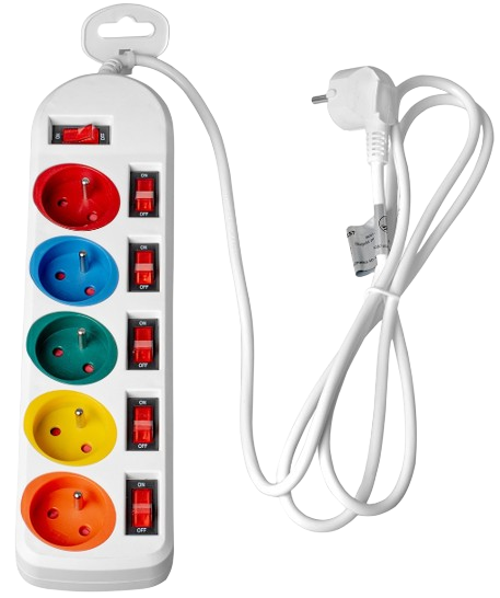 VAYOX PRZEDŁUŻACZ VA-0257 5GN 2m biały/kolor
