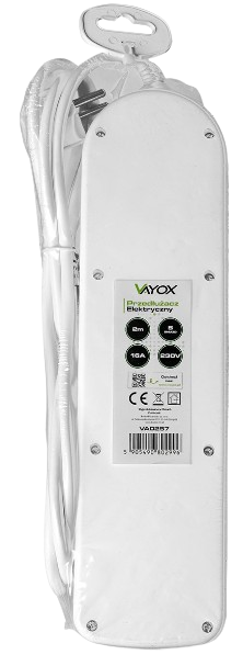 VAYOX PRZEDŁUŻACZ VA-0257 5GN 2m biały/kolor
