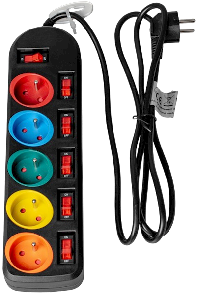 VAYOX PRZEDŁUŻACZ VA-0259 5GN 2m czarny/kolor