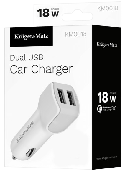 KRUGER&MATZ ŁADOWARKA SAM KM-0018 2xUSB 3.0 3000mA