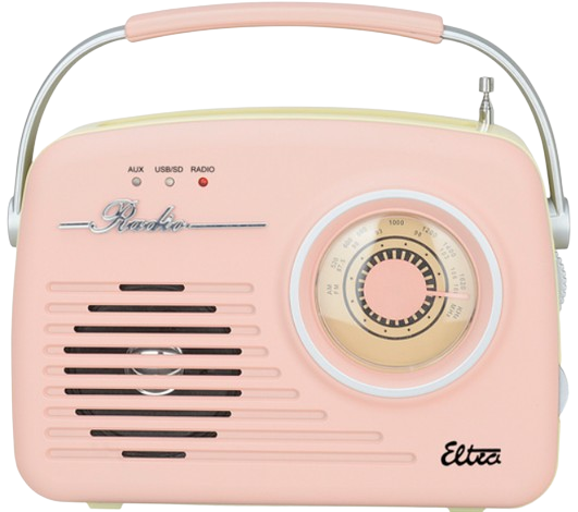 ELTRA RADIO LUIZA RETRO USB sieć akumulator róż