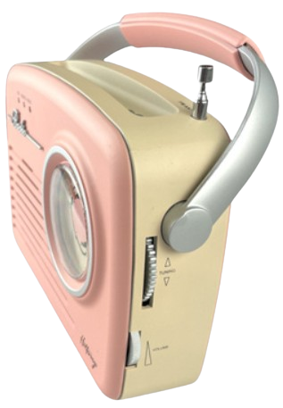 ELTRA RADIO LUIZA RETRO USB sieć akumulator róż